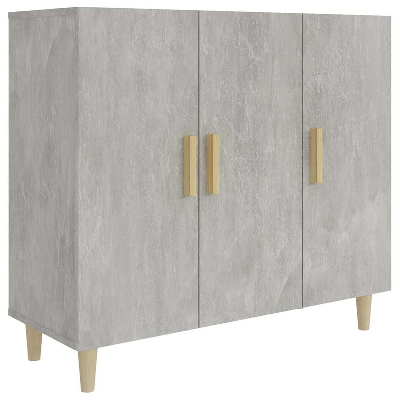 Servantă, gri beton, 90x34x80 cm, lemn compozit