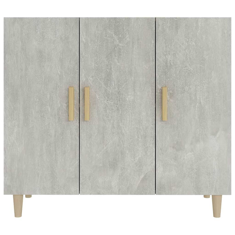 Servantă, gri beton, 90x34x80 cm, lemn compozit
