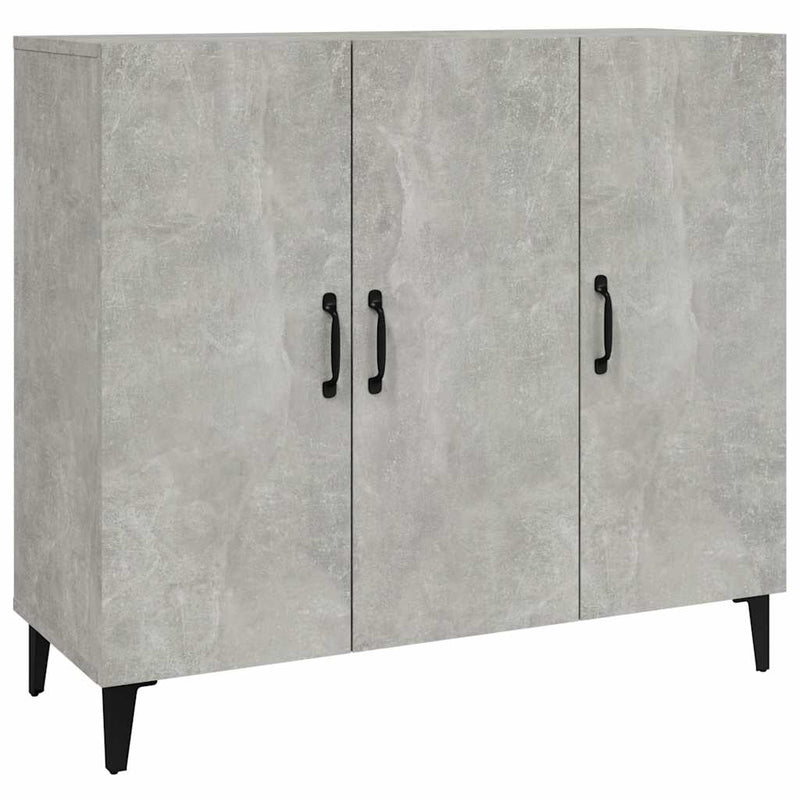 Servantă, gri beton, 90x34x80 cm, lemn compozit