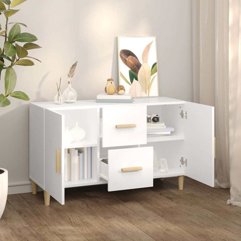 Servantă, alb, 100x36x60 cm, lemn compozit