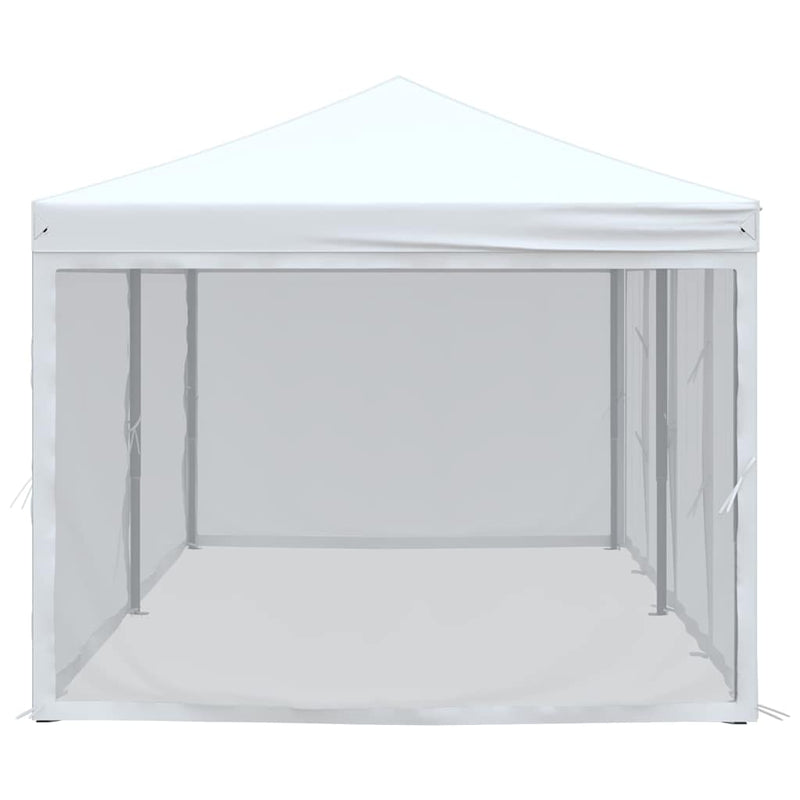 Cort pliabil pentru petreceri cu pereți lateral, alb, 3x6 m