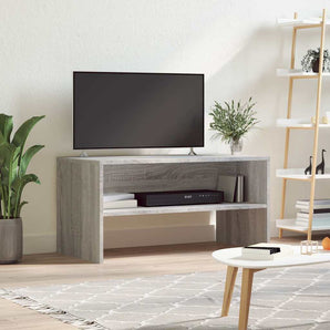 Comodă TV, gri sonoma, 80x40x40 cm, lemn prelucrat