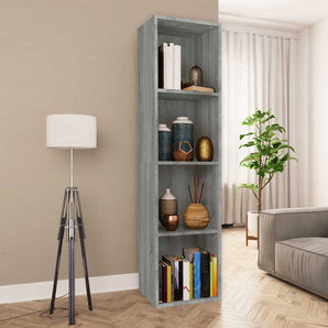 Bibliotecă/dulap TV, gri sonoma, 36x30x143 cm, lemn prelucrat