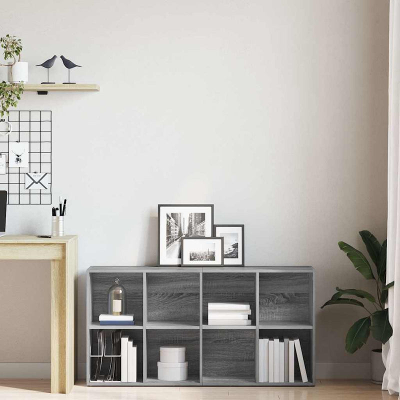 Bibliotecă/Servantă, gri sonoma, 66x30x130 cm, lemn prelucrat