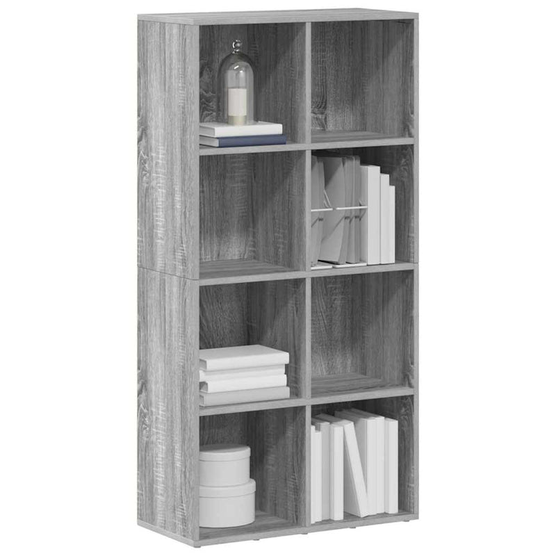 Bibliotecă/Servantă, gri sonoma, 66x30x130 cm, lemn prelucrat