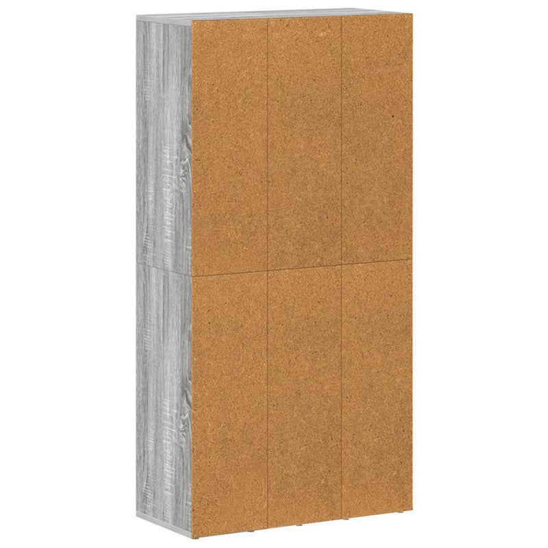 Bibliotecă/Servantă, gri sonoma, 66x30x130 cm, lemn prelucrat