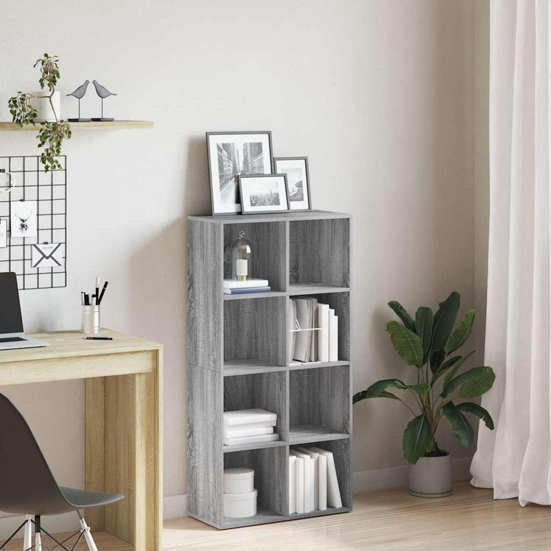 Bibliotecă/Servantă, gri sonoma, 66x30x130 cm, lemn prelucrat
