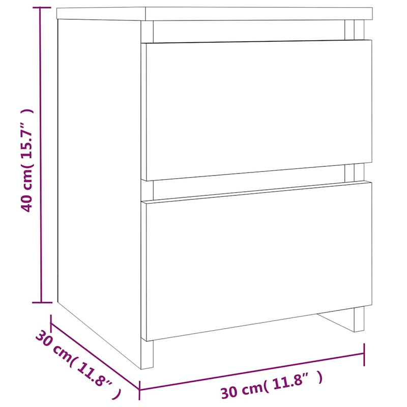 Noptiere 2 buc. gri Sonoma 30x30x40 cm lemn prelucrat