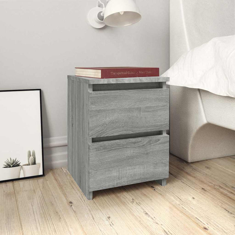 Noptiere 2 buc. gri Sonoma 30x30x40 cm lemn prelucrat