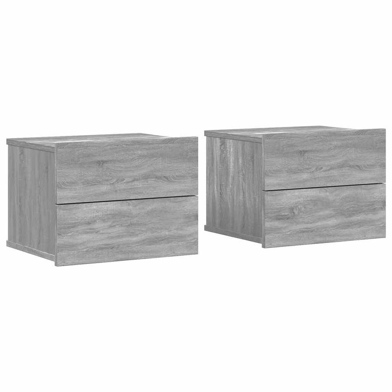 Noptiere, 2 buc., gri sonoma, 40x30x30 cm, lemn prelucrat