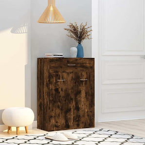 Pantofar, stejar fumuriu, 60x35x84 cm, lemn prelucrat