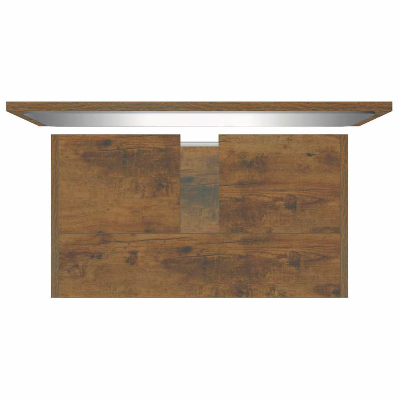 Set de mobilier de baie, stejar fumuriu, lemn prelucrat