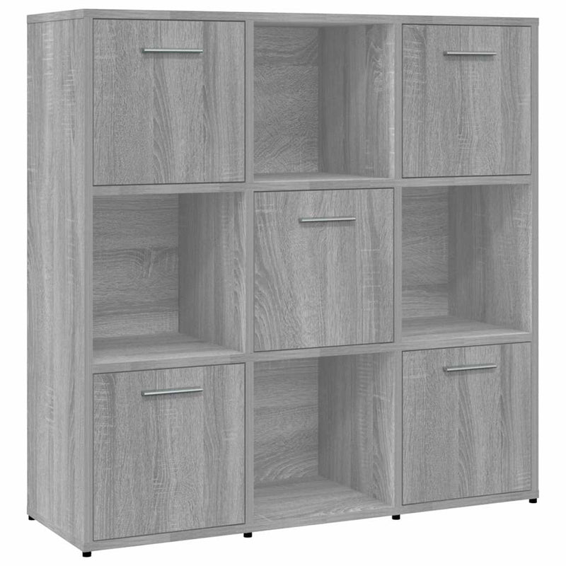 Bibliotecă, gri sonoma, 90x30x90 cm, lemn prelucrat
