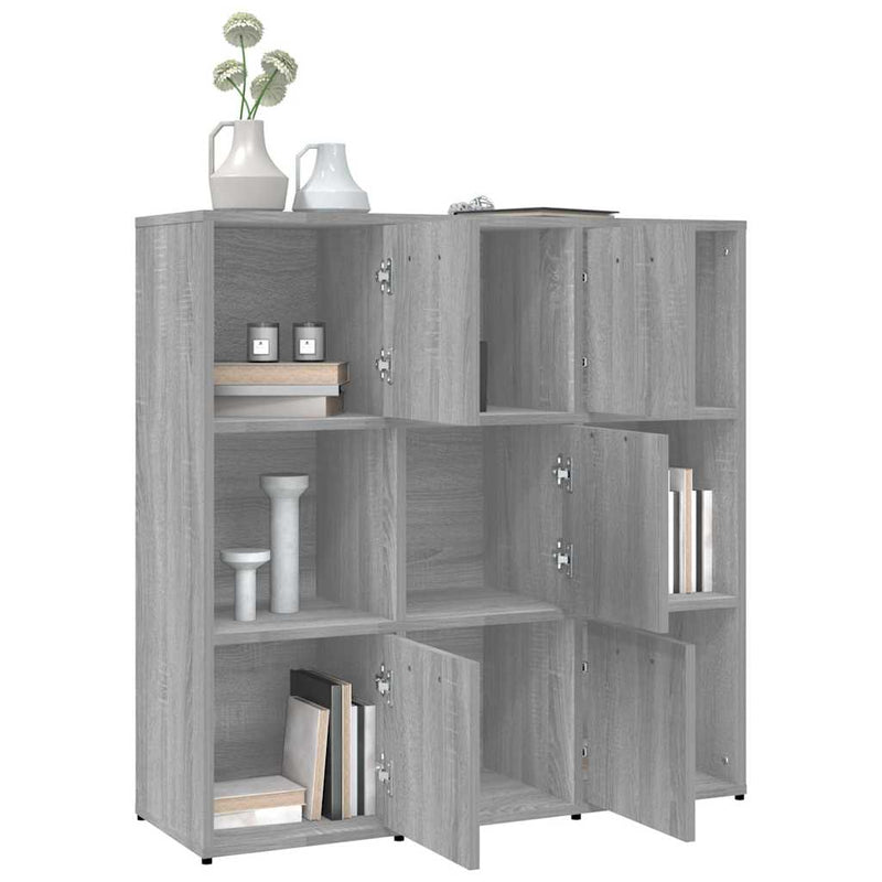 Bibliotecă, gri sonoma, 90x30x90 cm, lemn prelucrat