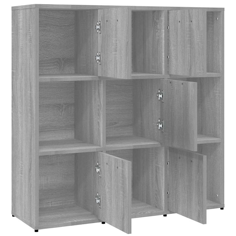 Bibliotecă, gri sonoma, 90x30x90 cm, lemn prelucrat