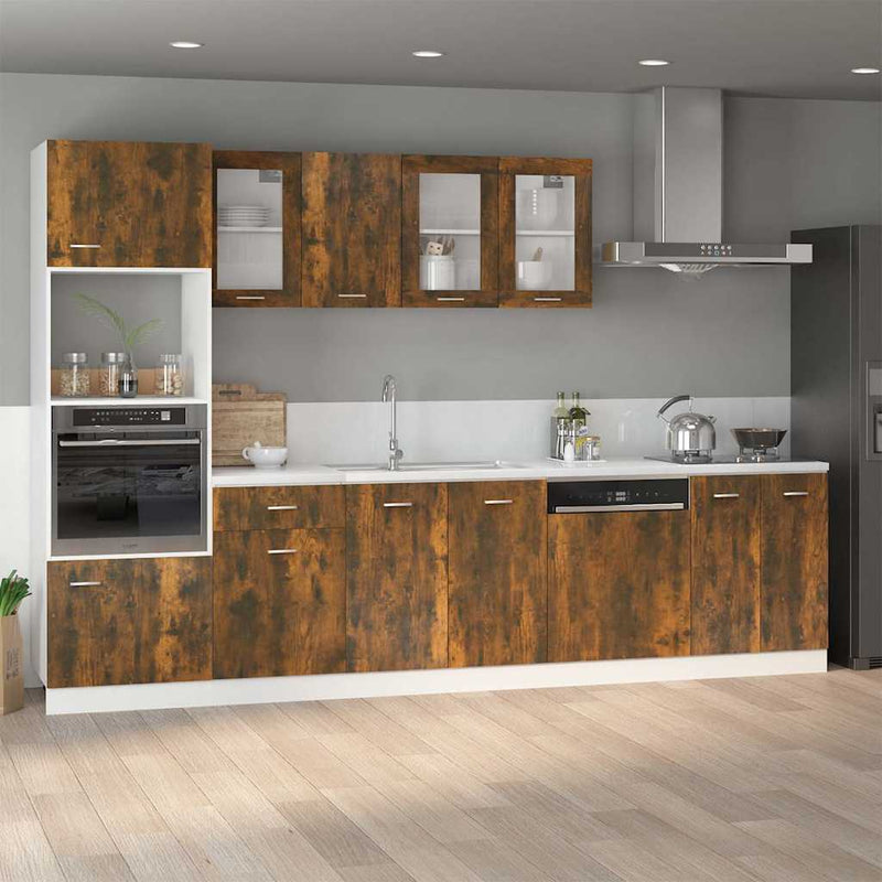 Dulap cuptor microunde “Lyon” stejar afumat 60x57x207cm