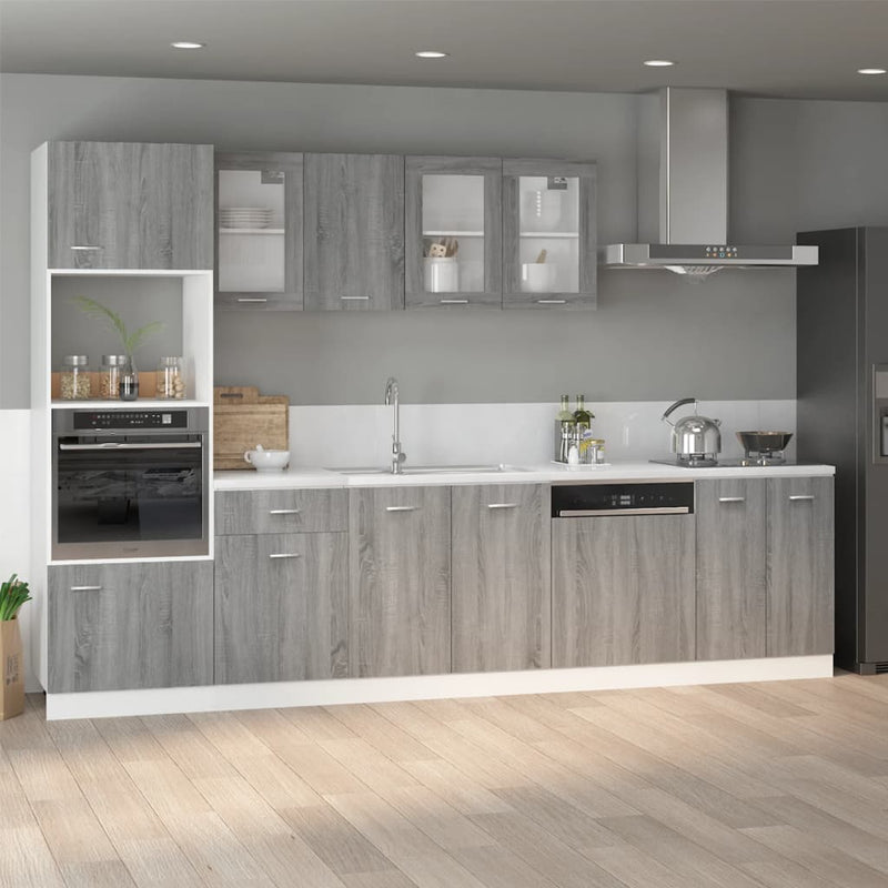Dulap cuptor microunde “Lyon”, gri sonoma, 60x57x207cm