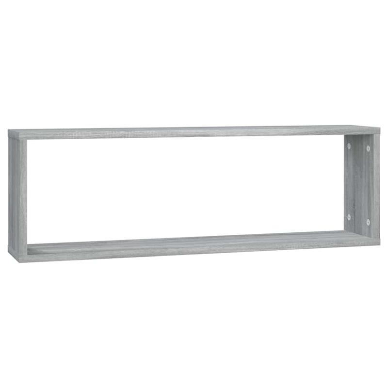 Rafturi de perete cub, 4 buc., gri sonoma, 80x15x26,5 cm, lemn