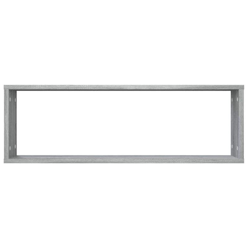 Rafturi de perete cub, 4 buc., gri sonoma, 80x15x26,5 cm, lemn