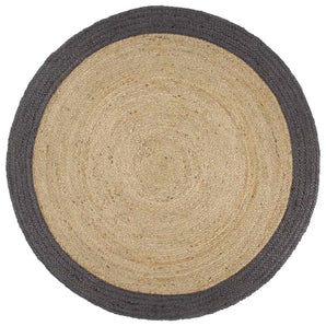 Covor manual cu margine gri închis, 240 cm, iută