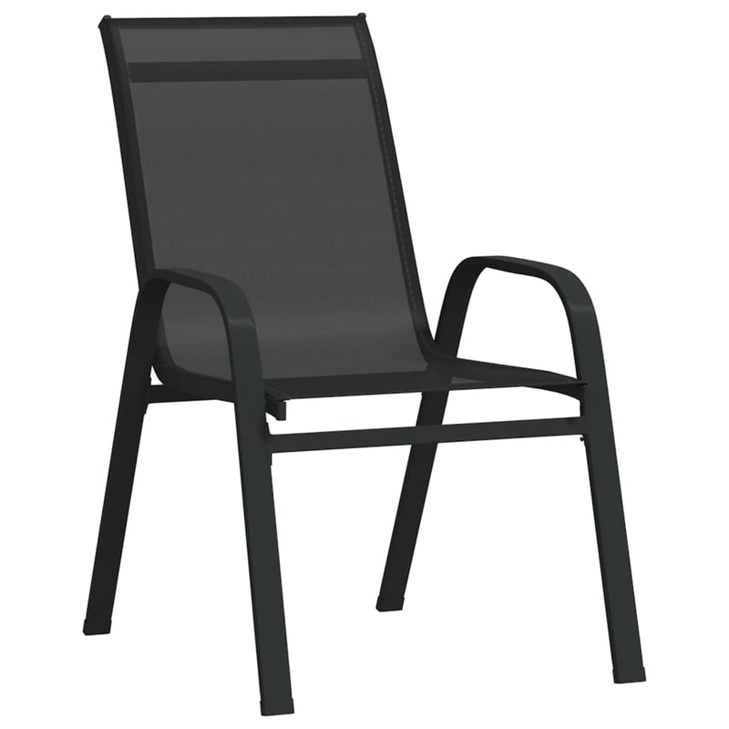 Set de servit masa pentru grădină, 7 piese, negru