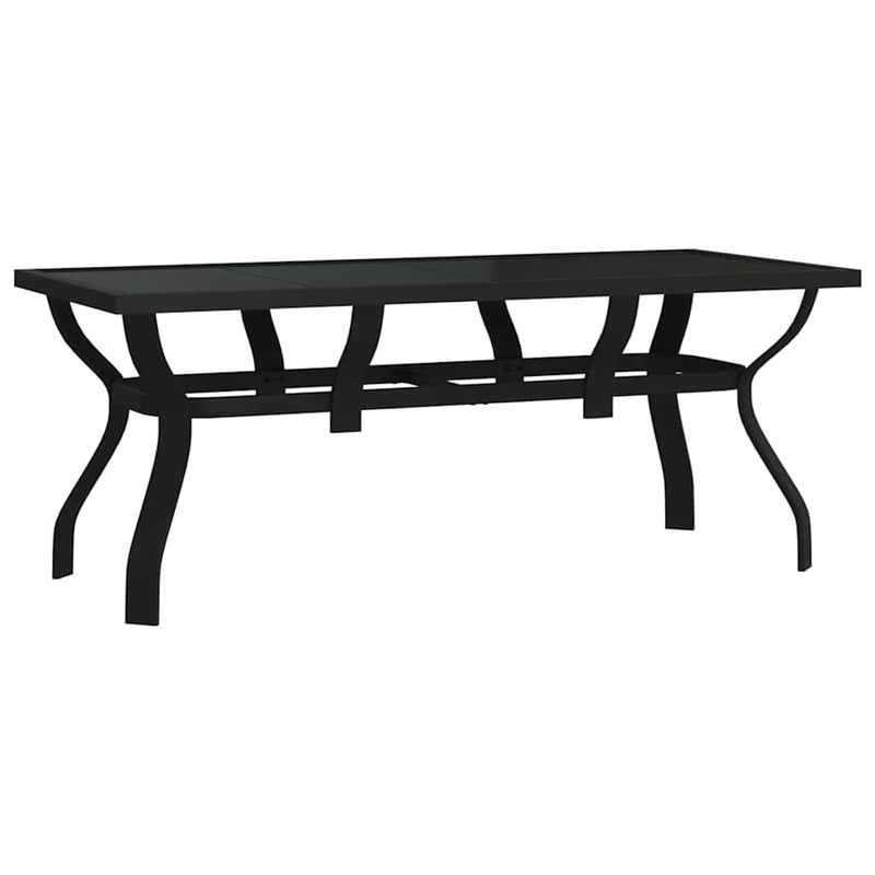 Set de servit masa pentru grădină, 7 piese, negru
