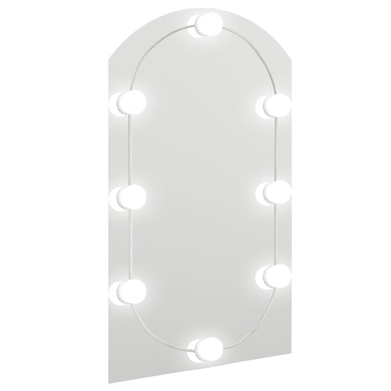 Oglindă cu lumini LED, arcadă, 70x40 cm, sticlă
