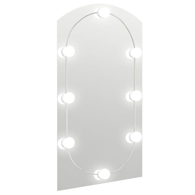 Oglindă cu lumini LED, arcadă, 90x45 cm, sticlă