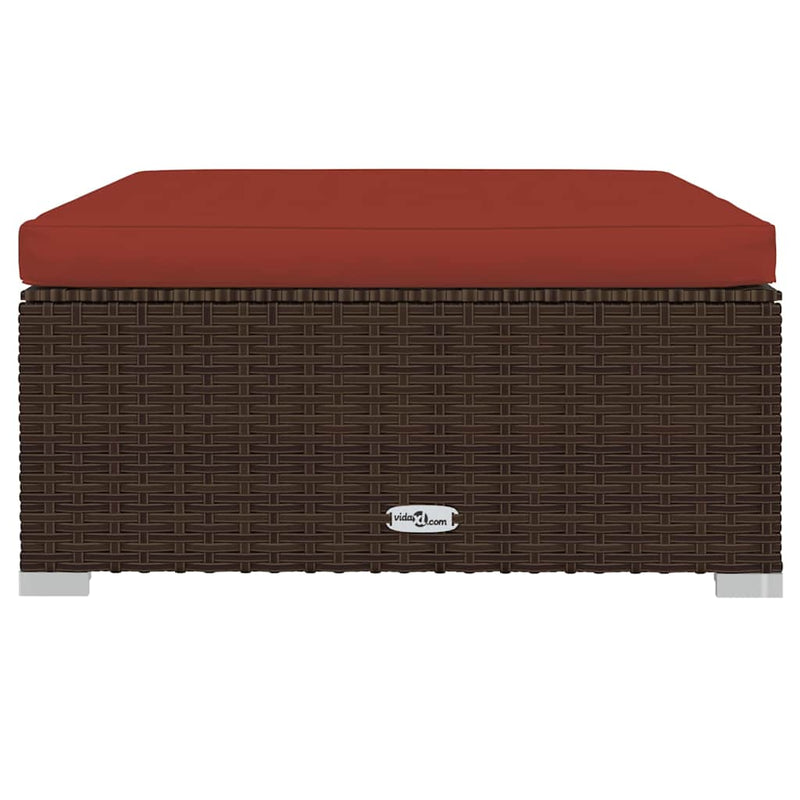 Set mobilier de grădină cu perne, 9 piese, maro, poliratan