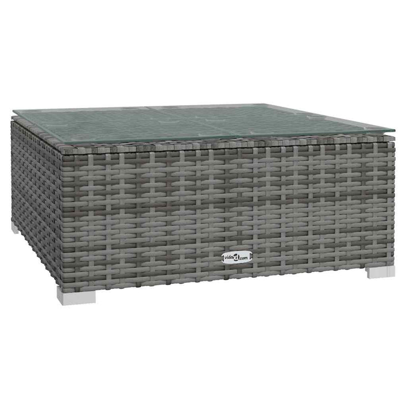 Set mobilier de grădină cu perne, 10 piese, gri, poliratan
