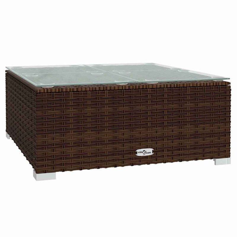 Set mobilier de grădină cu perne, 12 piese, maro, poliratan