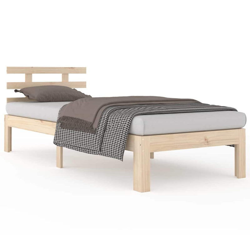 Cadru de pat single, 90x190 cm, lemn masiv