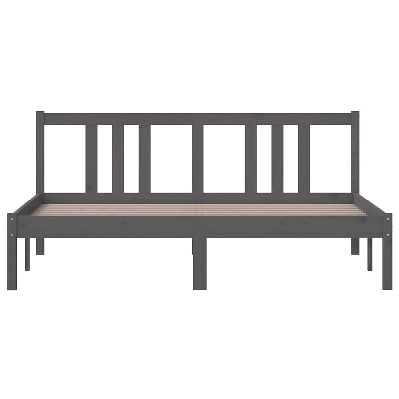 Cadru de pat King Size, gri, 150x200 cm, lemn masiv