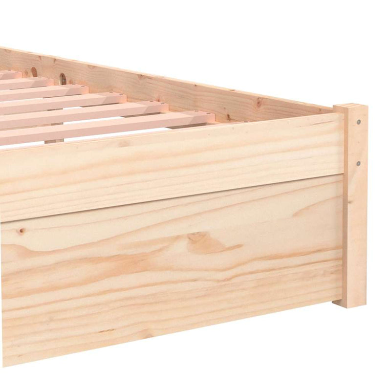 Cadru de pat mic single, 75x190 cm, lemn masiv