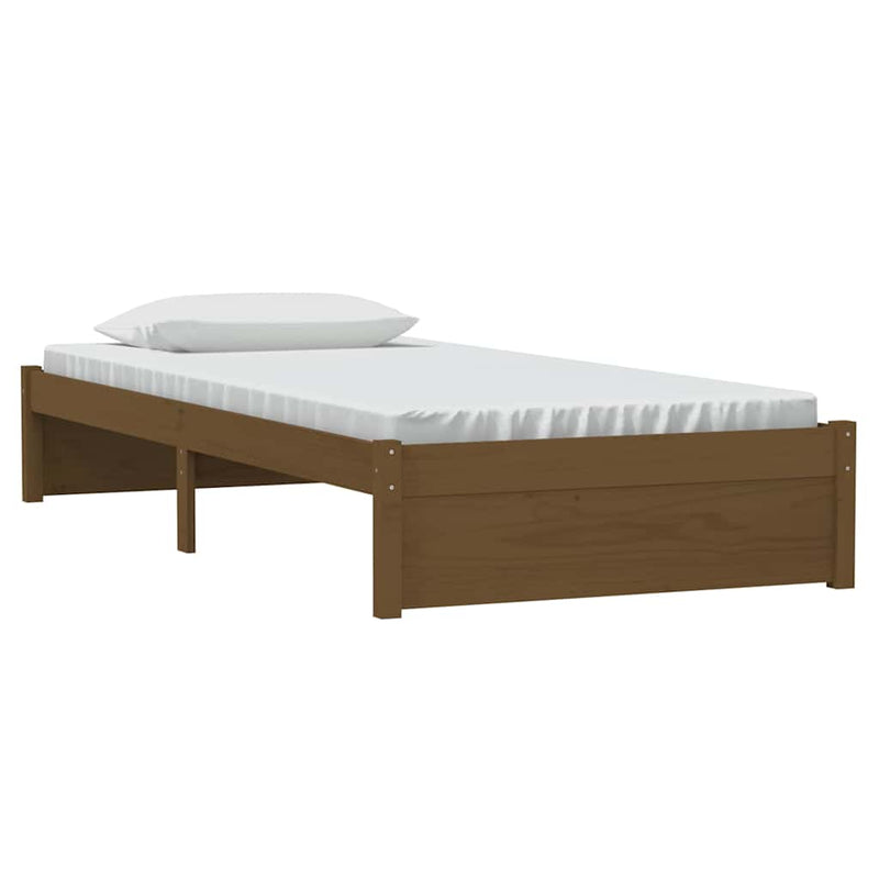 Cadru de pat single, maro miere, 90x190 cm, lemn masiv