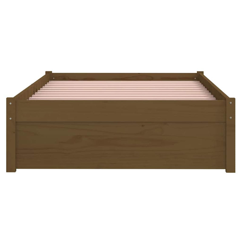 Cadru de pat single, maro miere, 90x190 cm, lemn masiv