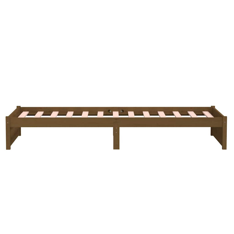 Cadru de pat single, maro miere, 90x190 cm, lemn masiv