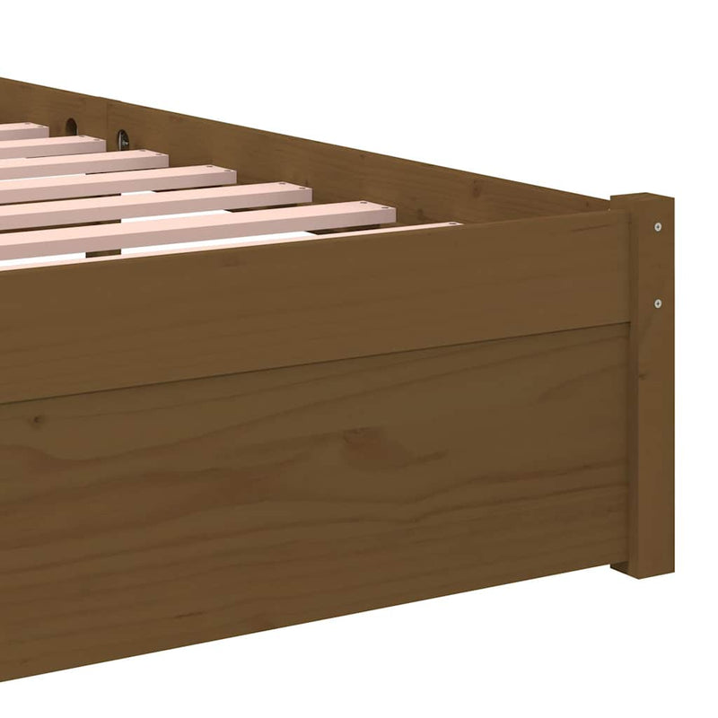 Cadru de pat single, maro miere, 90x190 cm, lemn masiv