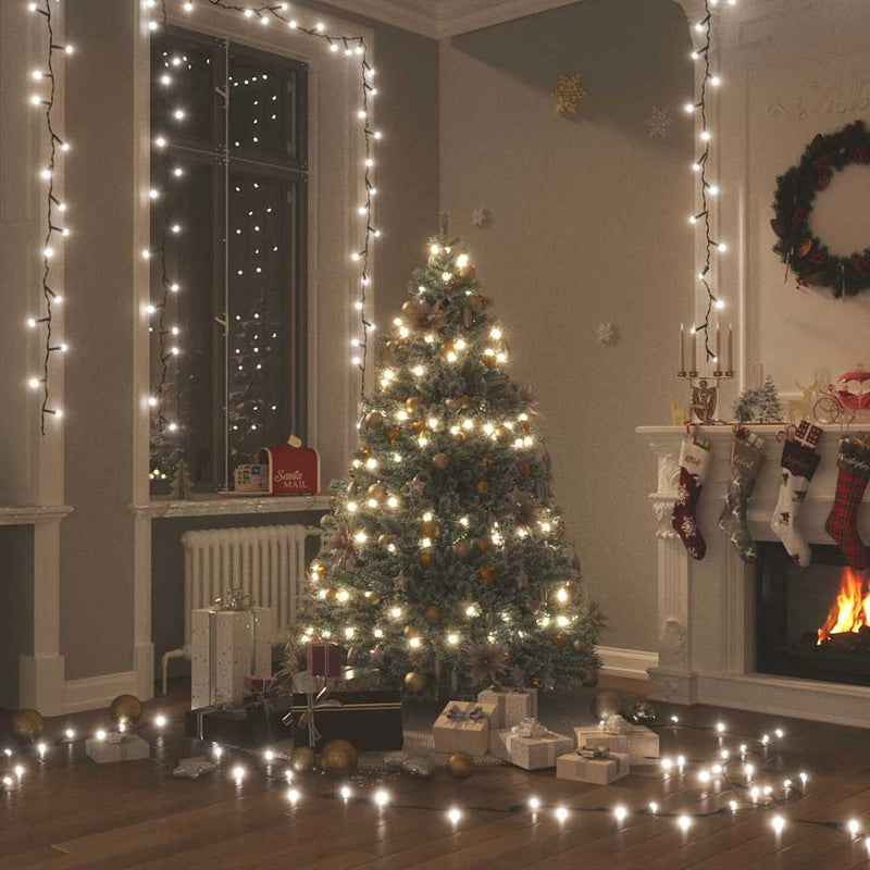Instalație cu 300 LED-uri, alb rece, 30 m, PVC