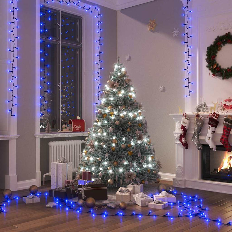 Instalație compactă cu 3000 LED-uri, albastru, 65 m, PVC