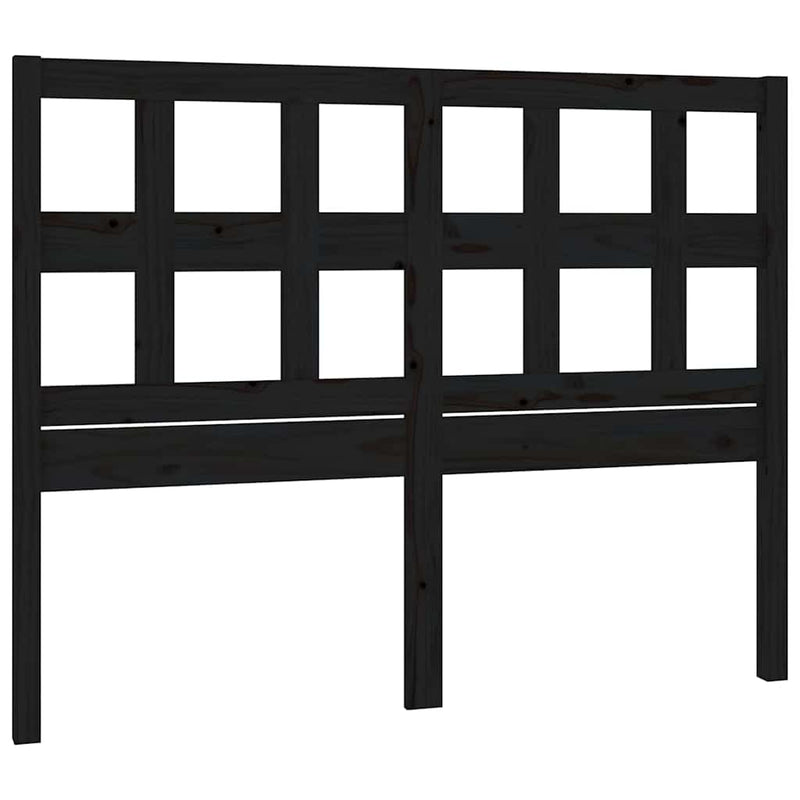 Tăblie de pat, negru, 145,5x4x100 cm, lemn masiv de pin