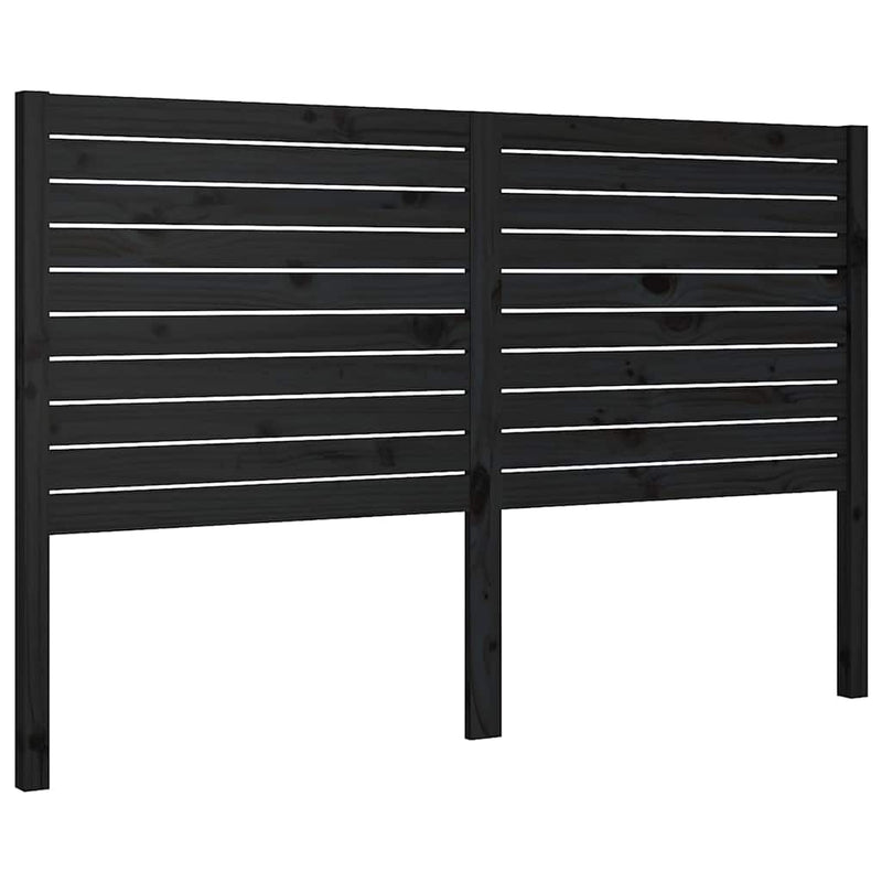 Tăblie de pat, negru, 156x4x100 cm, lemn masiv de pin