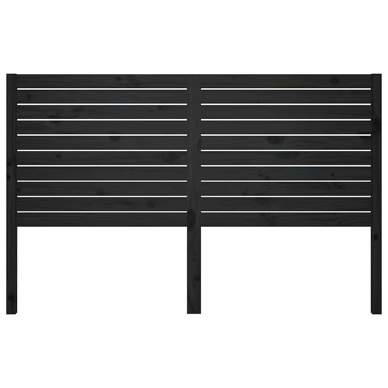 Tăblie de pat, negru, 156x4x100 cm, lemn masiv de pin