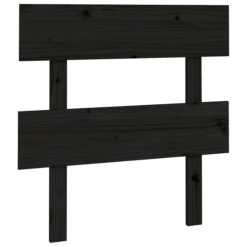Tăblie de pat, negru, 93,5x3x81 cm, lemn masiv de pin