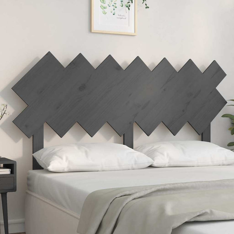 Tăblie de pat, gri, 151,5x3x81 cm, lemn masiv de pin