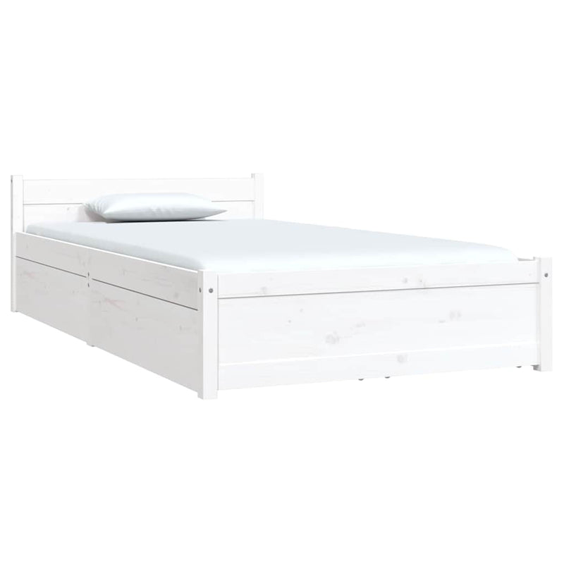 Cadru de pat cu sertare Single, alb, 90x190 cm