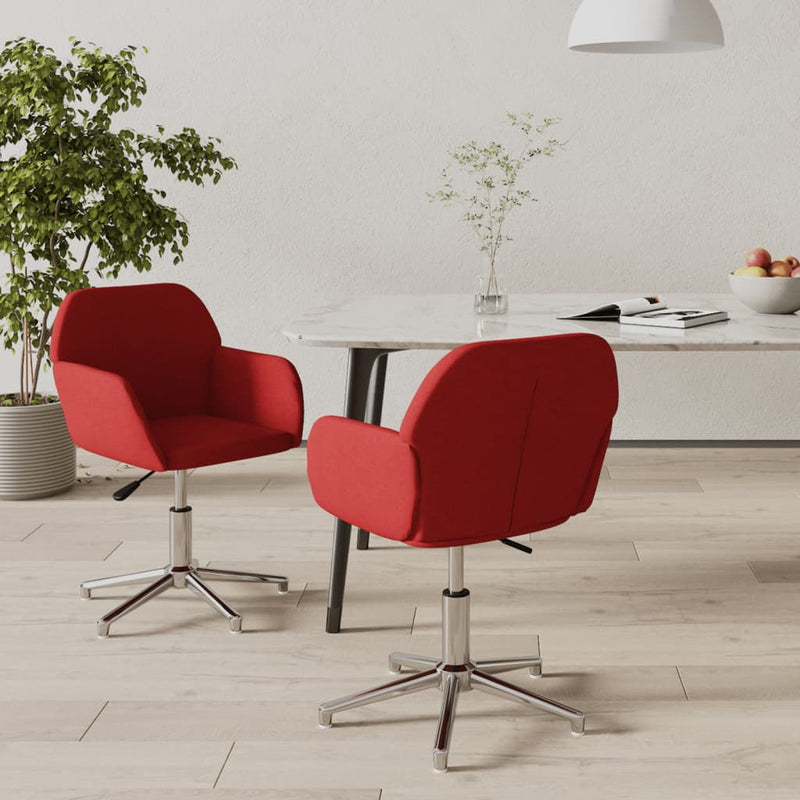 Scaune de bucătărie pivotante, 2 buc., roșu vin, textil