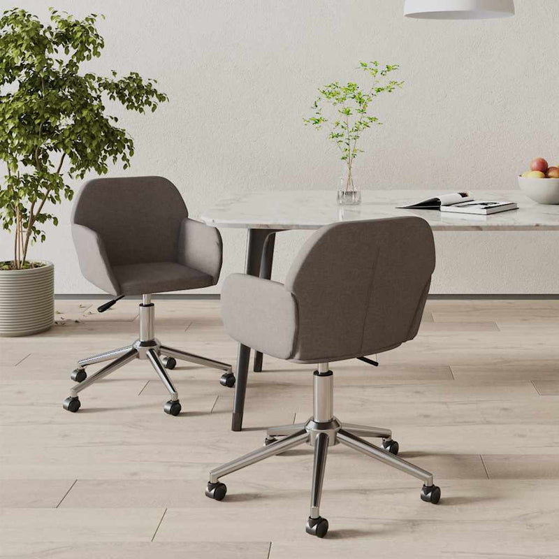 Scaune de bucătărie pivotante, 2 buc., gri închis, textil