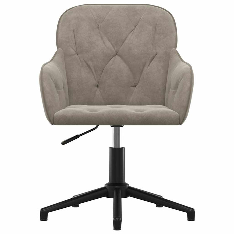 Scaune rotative de bucătărie, 2 buc., gri deschis, catifea