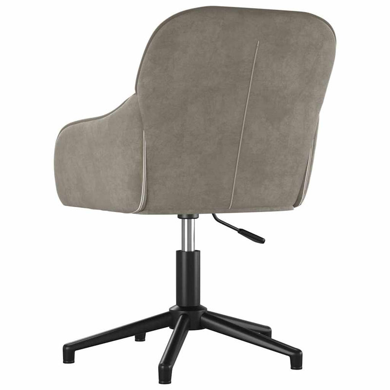 Scaune rotative de bucătărie, 2 buc., gri deschis, catifea